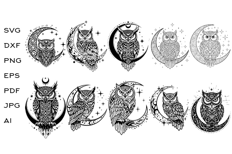 10 Enchanted Moon Owl Tattoo