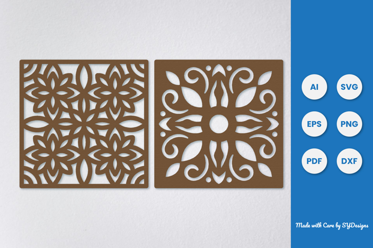 Ornamental Square Laser Cut SVG
