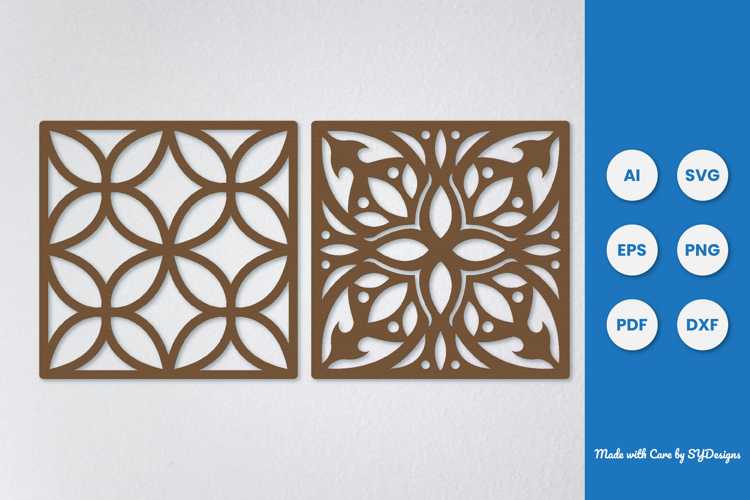 Ornamental Square Laser Cut SVG