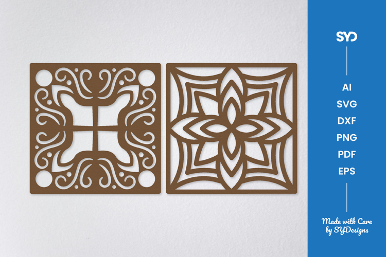 Ornamental Square Laser Cut SVG