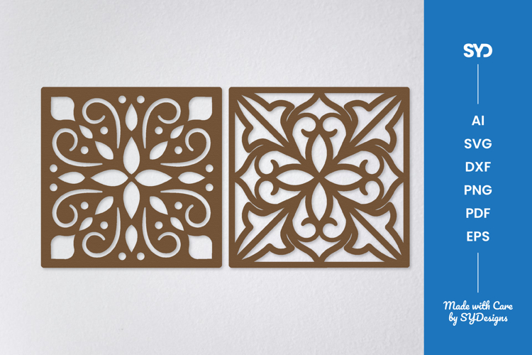 Ornamental Square Laser Cut SVG