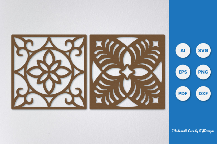 Ornamental Square Laser Cut SVG