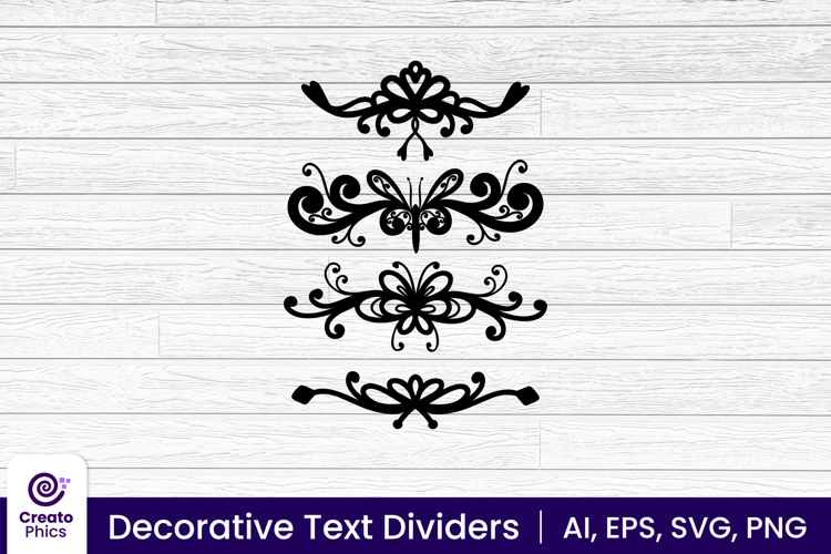 Decorative text dividers| Vector ornamental dividers