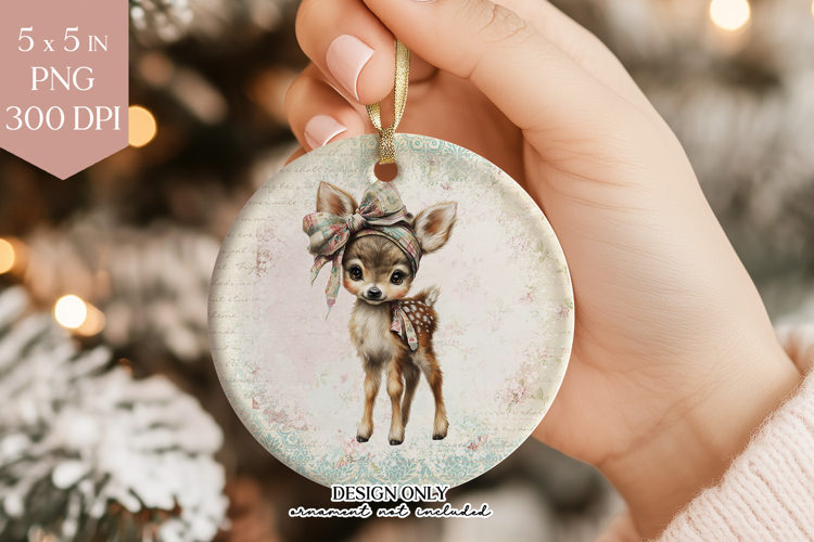 Baby Fawn Headscarf Ornament PNG