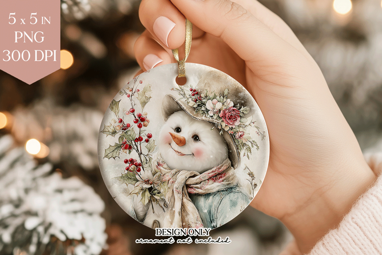 Snowman Christmas Ornament PNG Design