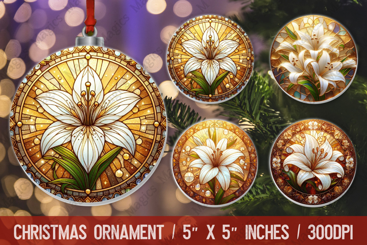 3D Christmas Ornament Sublimation Design, Round Ornament Png