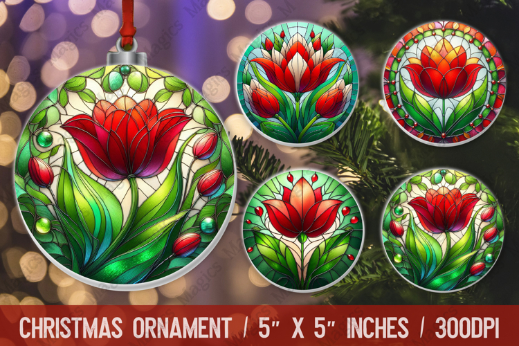 3D Christmas Ornament Sublimation Design, Round Ornament Png