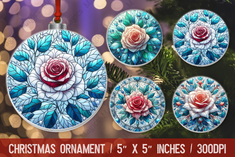 3D Christmas Ornament Sublimation Design, Round Ornament Png