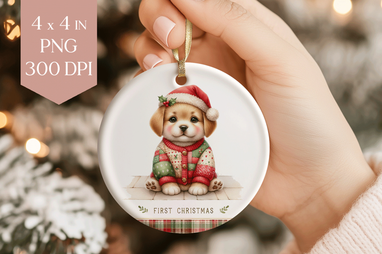 My First Christmas Puppy Sublimation PNG