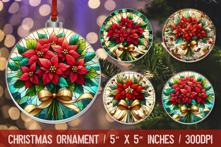 3D Christmas Ornament Sublimation Design, Round Ornament Png