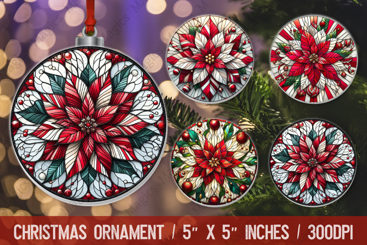 3D Christmas Ornament Sublimation Design, Round Ornament Png