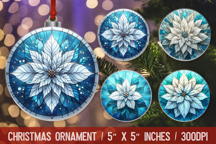 3D Christmas Ornament Sublimation Design, Round Ornament Png