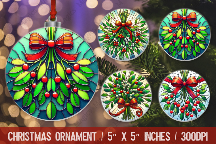 3D Christmas Ornament Sublimation Design, Round Ornament Png
