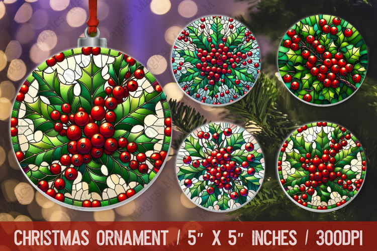 3D Christmas Ornament Sublimation Design, Round Ornament Png