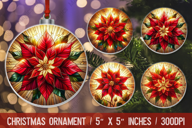 3D Christmas Ornament Sublimation Design, Round Ornament Png