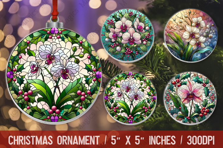 3D Christmas Ornament Sublimation Design, Round Ornament Png