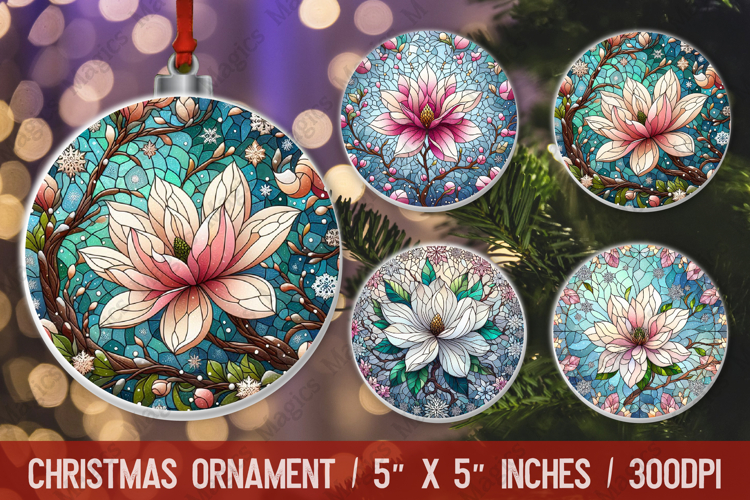 3D Christmas Ornament Sublimation Design, Round Ornament Png