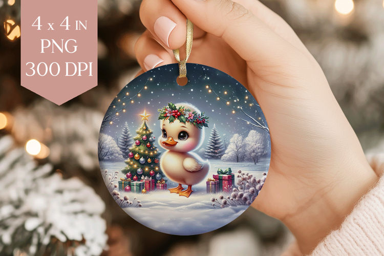 Christmas Baby Duck Sublimation PNG - Cute Ornament File