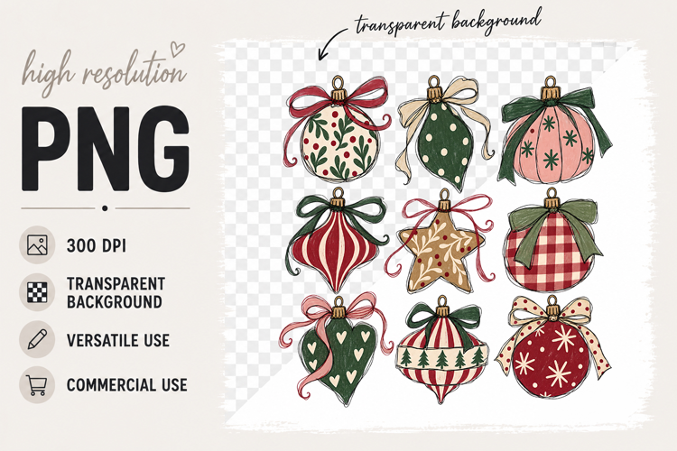 Christmas Ornaments png, Christmas Sublimation Design png