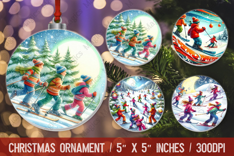Christmas round ornaments sublimation design