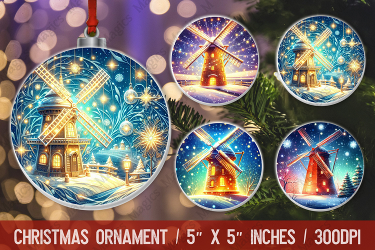 Christmas round ornaments sublimation design