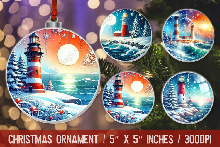 Christmas round ornaments sublimation design
