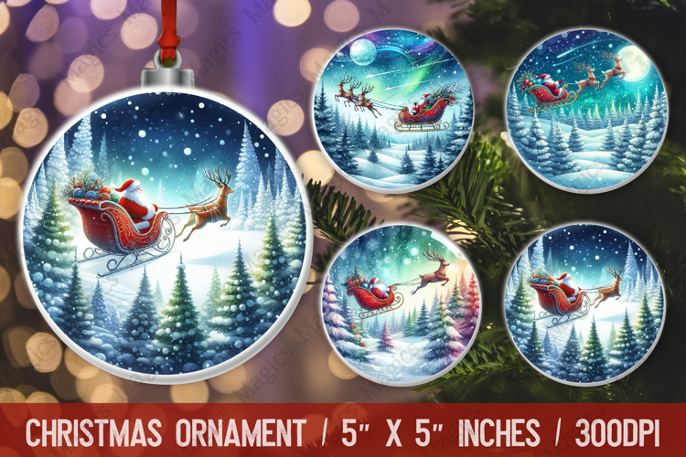 Christmas round ornaments sublimation design