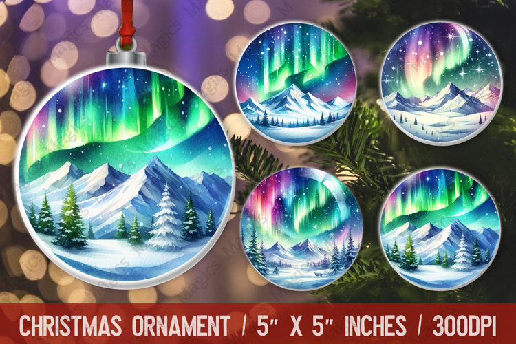 Christmas round ornaments sublimation design