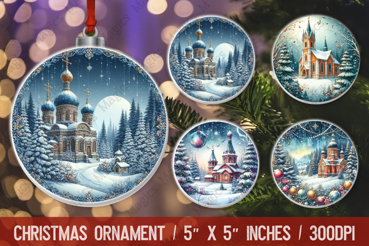Christmas round ornaments sublimation design