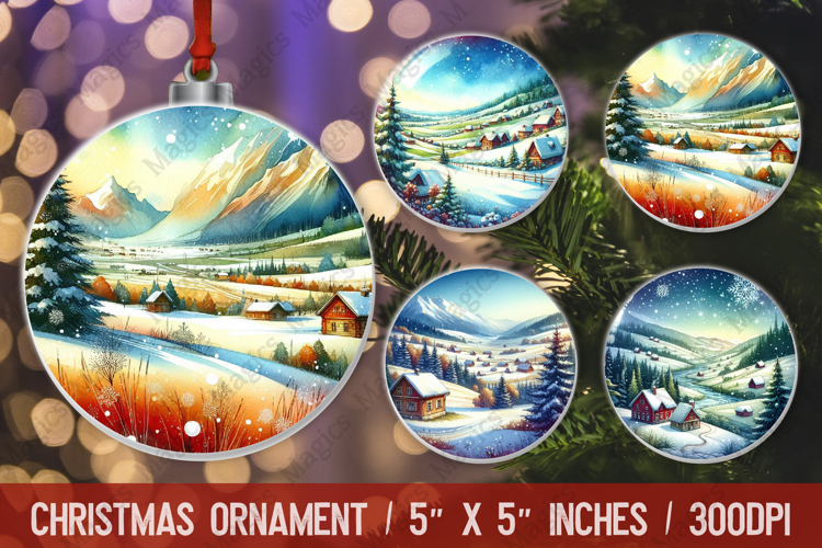 Christmas round ornaments sublimation design