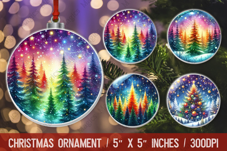 Christmas round ornaments sublimation design