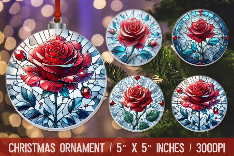 3D Christmas Ornament Sublimation Design, Round Ornament Png