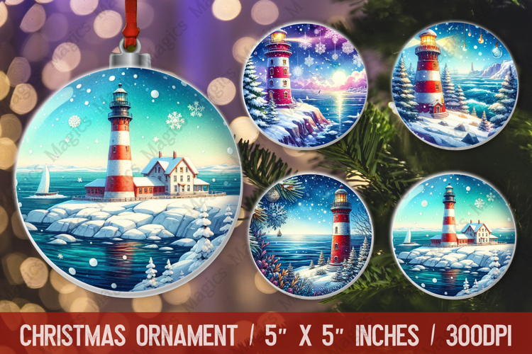 Christmas round ornaments sublimation design