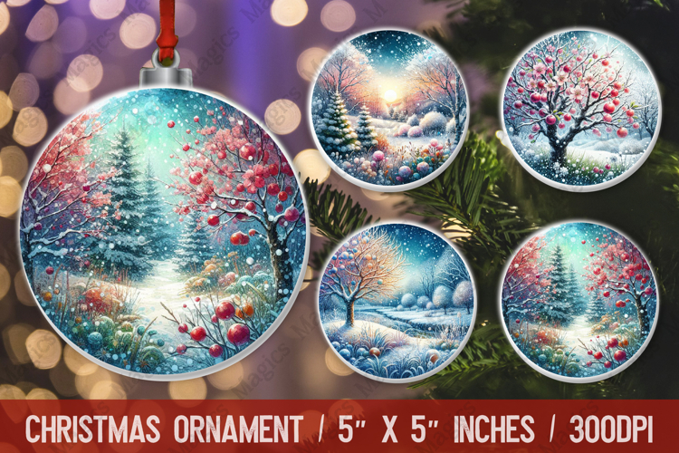 Christmas round ornaments sublimation design