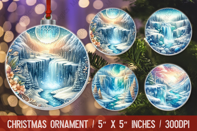 Christmas round ornaments sublimation design