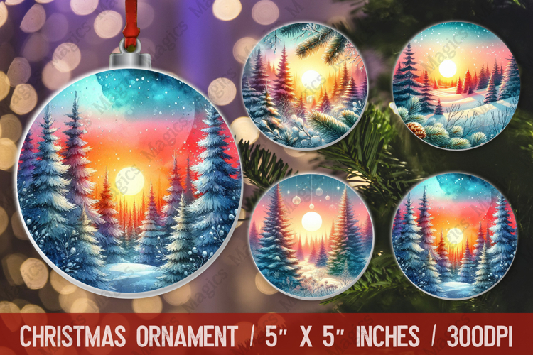 Christmas round ornaments sublimation design