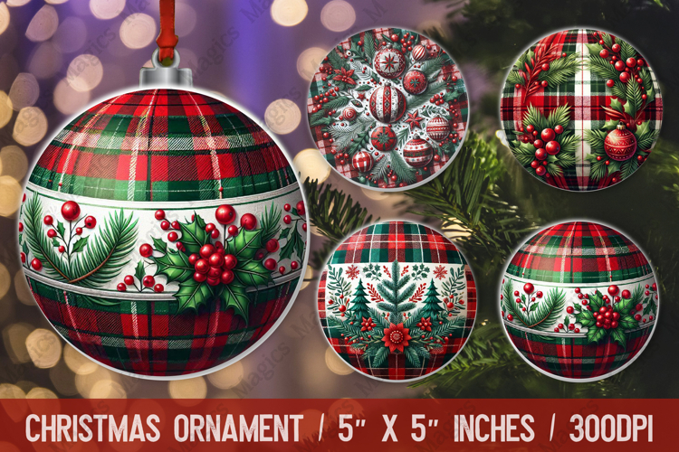 Christmas ornaments sublimation design