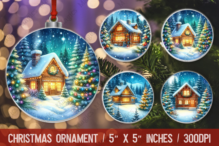 Christmas ornaments sublimation design