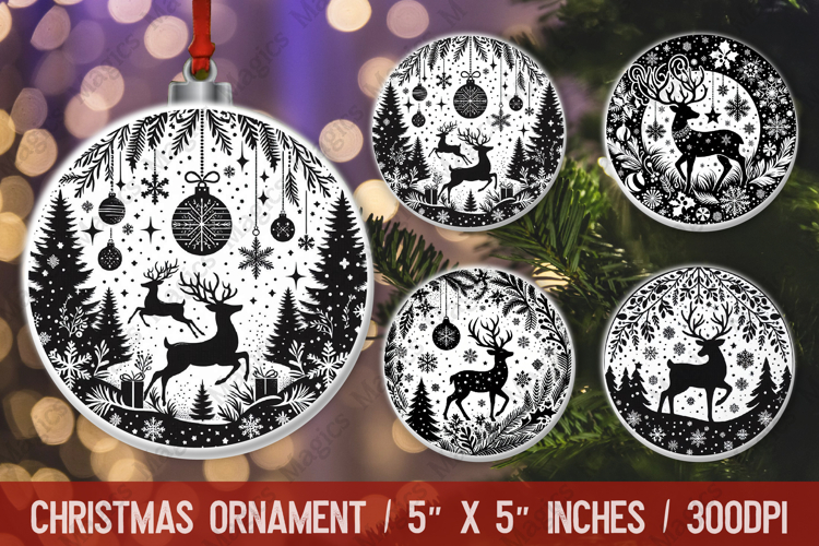 Christmas ornaments sublimation design