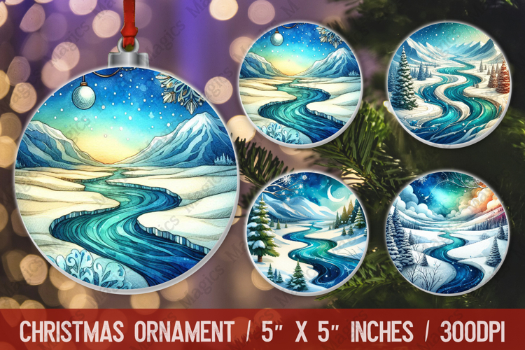 Christmas ornaments sublimation design