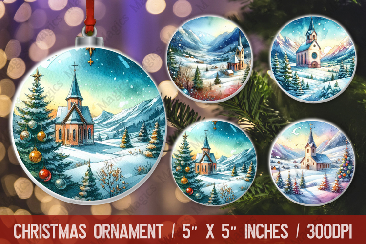 Christmas ornaments sublimation design