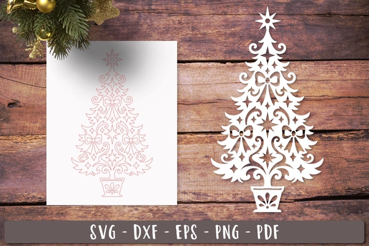 Ornate Christmas Tree SVG Laser Cut Ornament