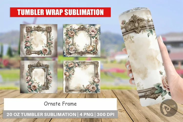 Tumbler Wrap Ornate Frame