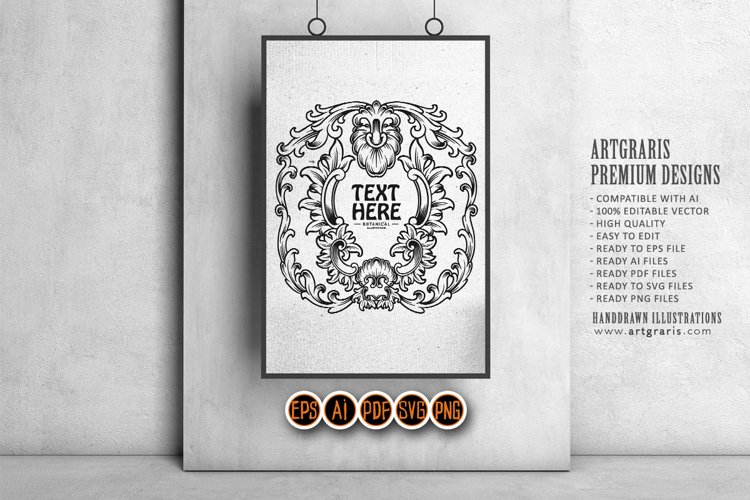 Ornate frame label vintage flourish ornament monochrome example image 1