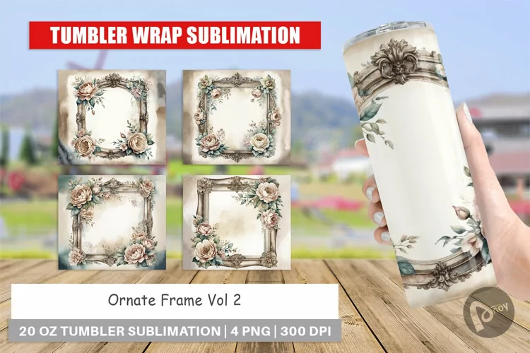 Tumbler Wrap Ornate Frame