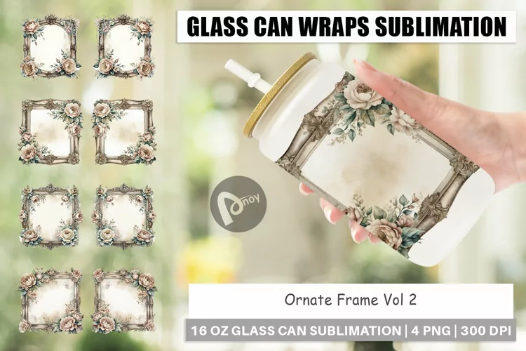 Glass Can Ornate Frame