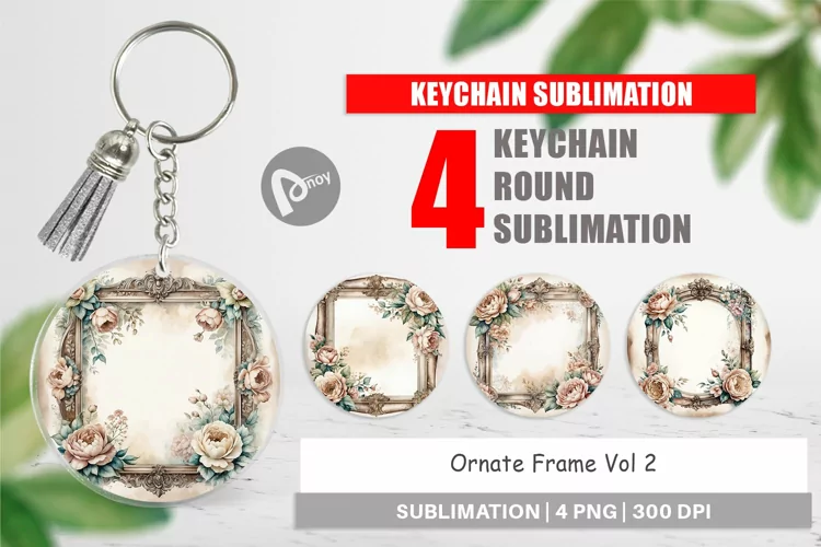 Keychain Ornate Frame