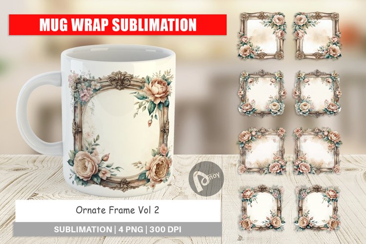 Mug Wrap Ornate Frame example image 1