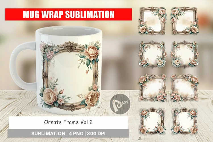 Mug Wrap Ornate Frame