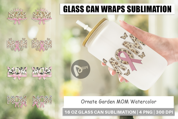 Ornate Garden MOM Glass Can